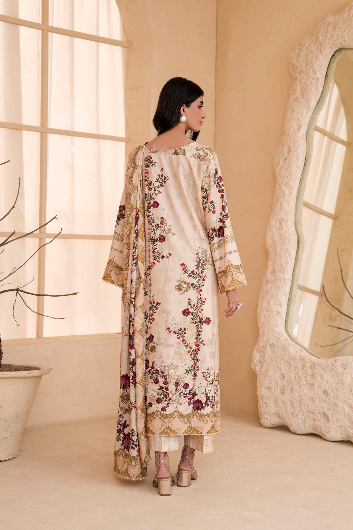 3Pc Firdous Silk Lumen Digital Printed Unstitched Suit Vol-0130