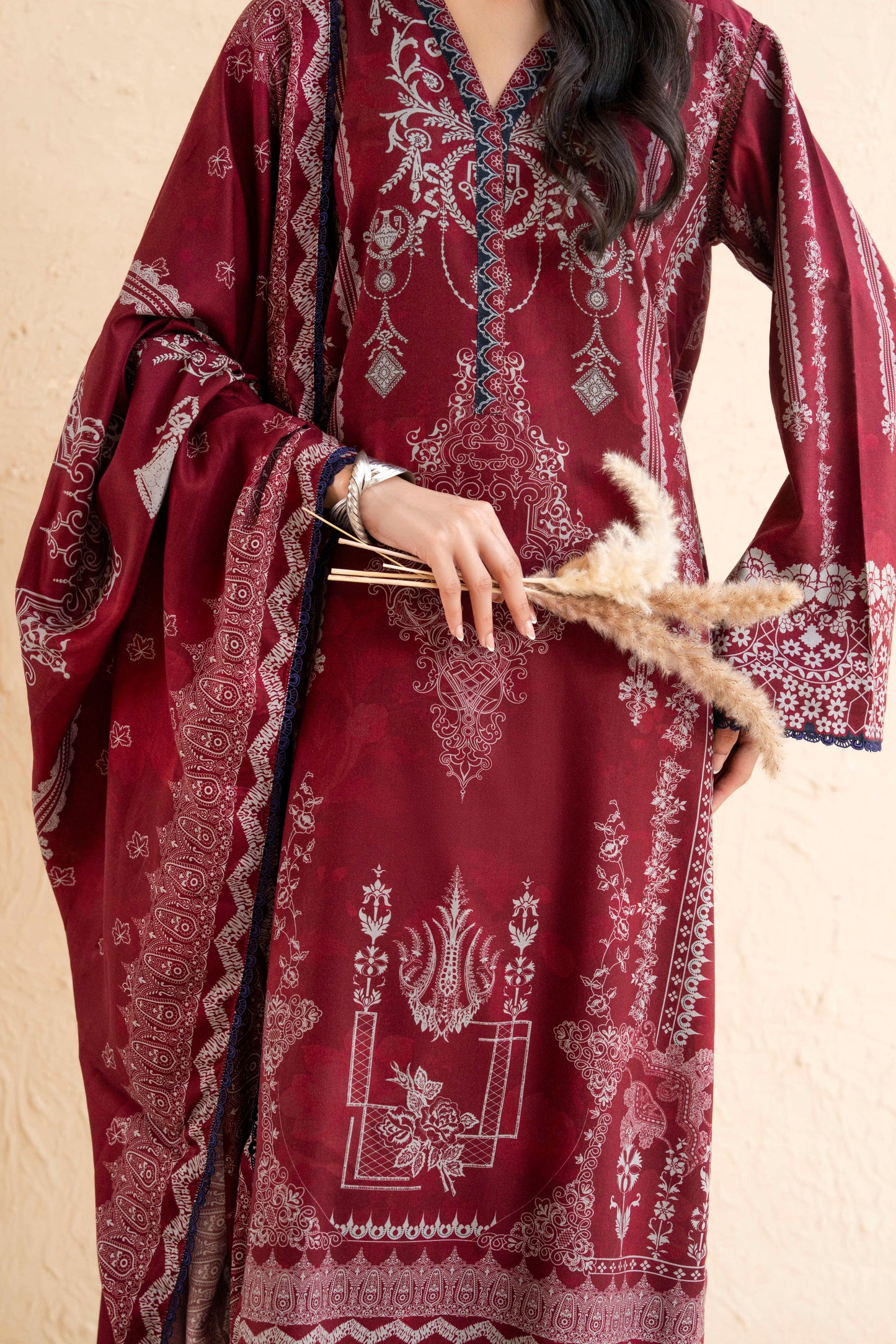 3Pc Firdous Silk Lumen Digital Printed Unstitched Suit Vol-0130