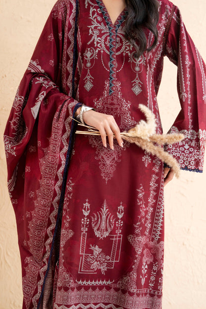 3Pc Firdous Silk Lumen Digital Printed Unstitched Suit Vol-0130