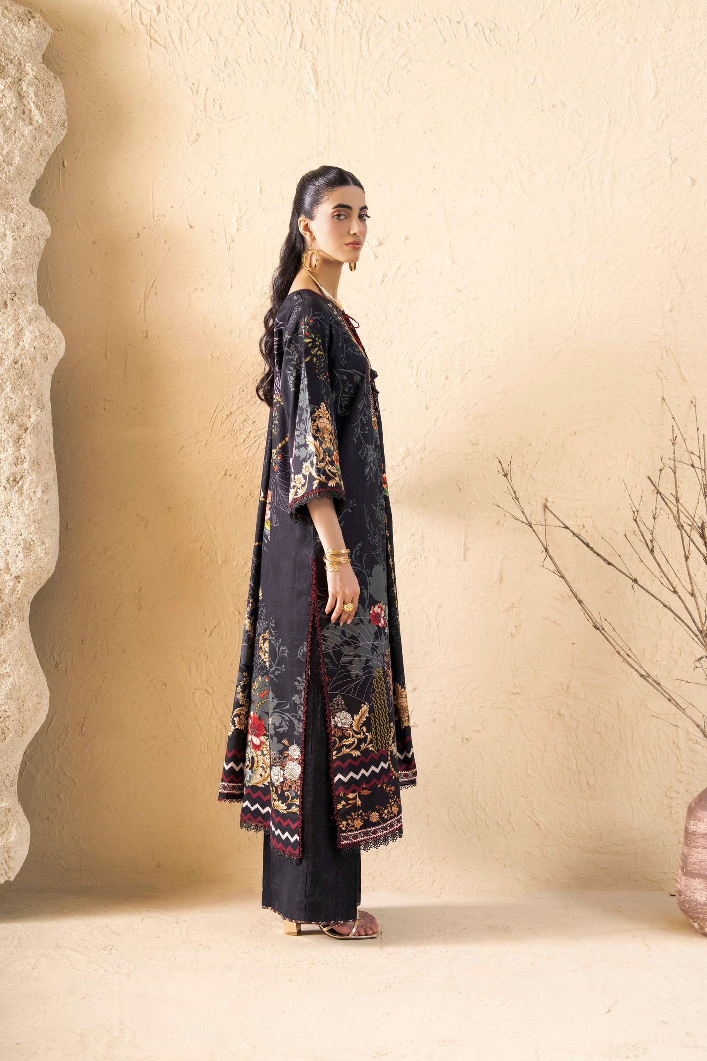 3Pc Firdous Silk Lumen Digital Printed Unstitched Suit Vol-0130