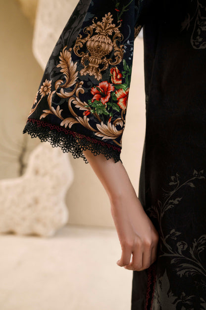 3Pc Firdous Silk Lumen Digital Printed Unstitched Suit Vol-0130