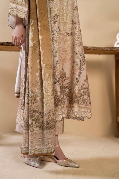 3Pc Firdous Silk Lumen Digital Printed Unstitched Suit Vol-0130