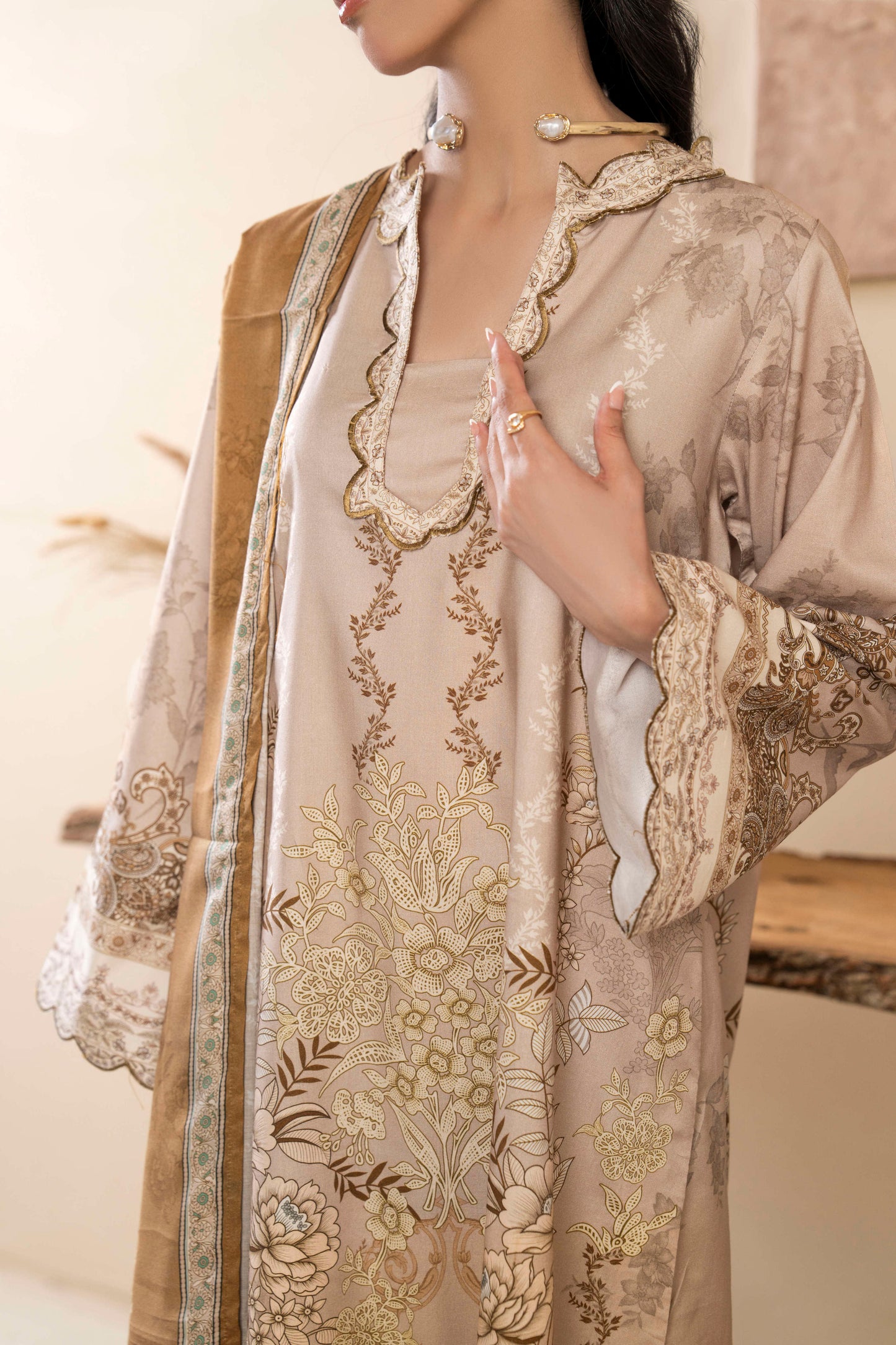 3Pc Firdous Silk Lumen Digital Printed Unstitched Suit Vol-0130