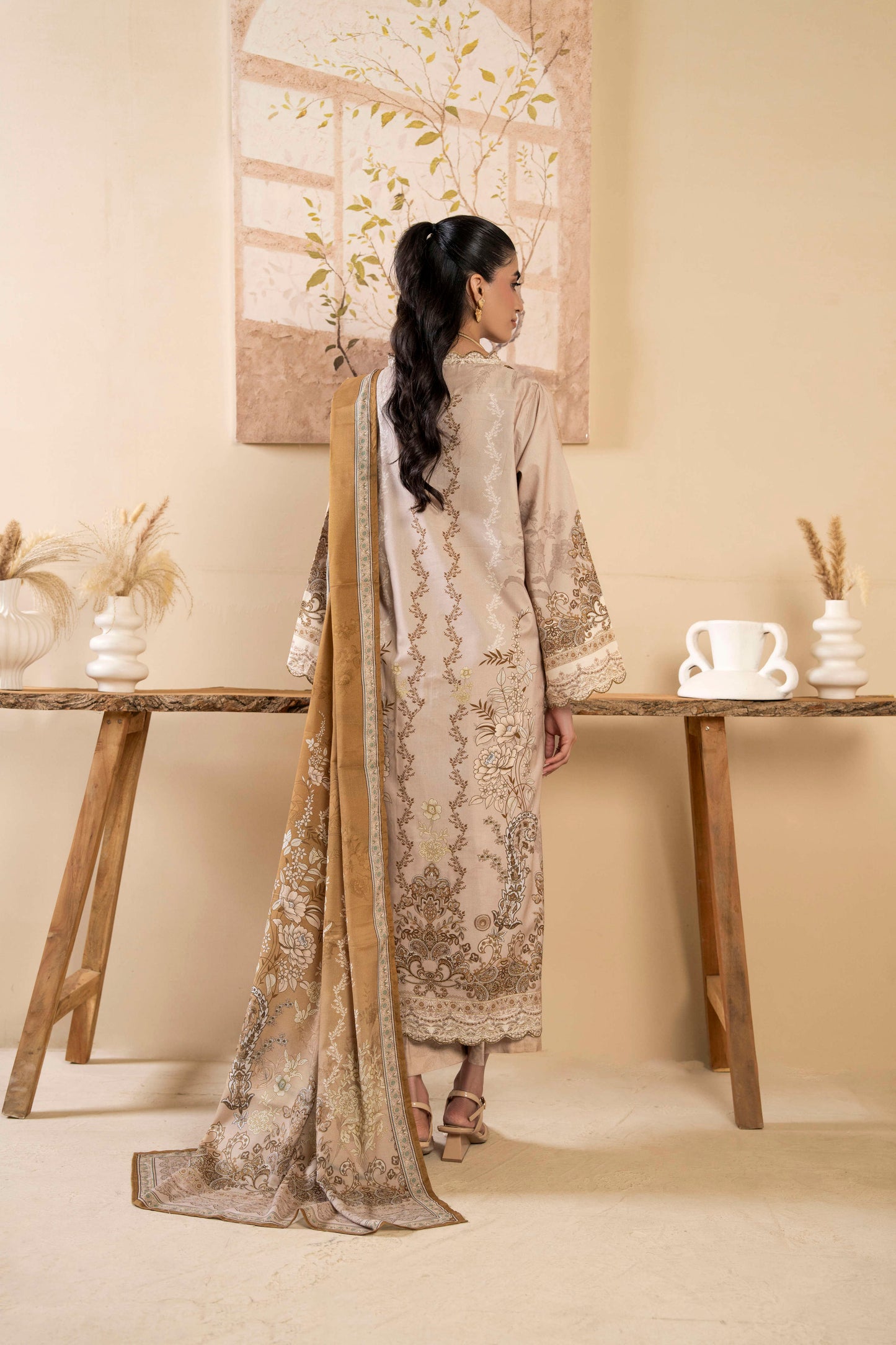 3Pc Firdous Silk Lumen Digital Printed Unstitched Suit Vol-0130