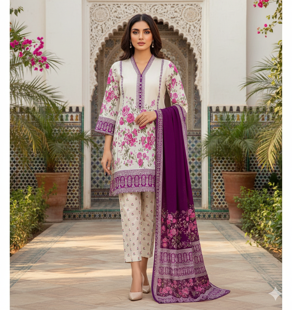 3Pc Stylo Lawn Printed Vol-0011