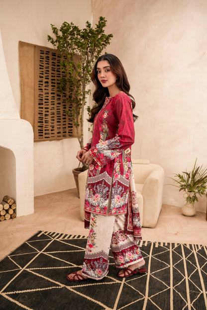 3PC Firdous Lawn  Unstiched Suit Vol-006