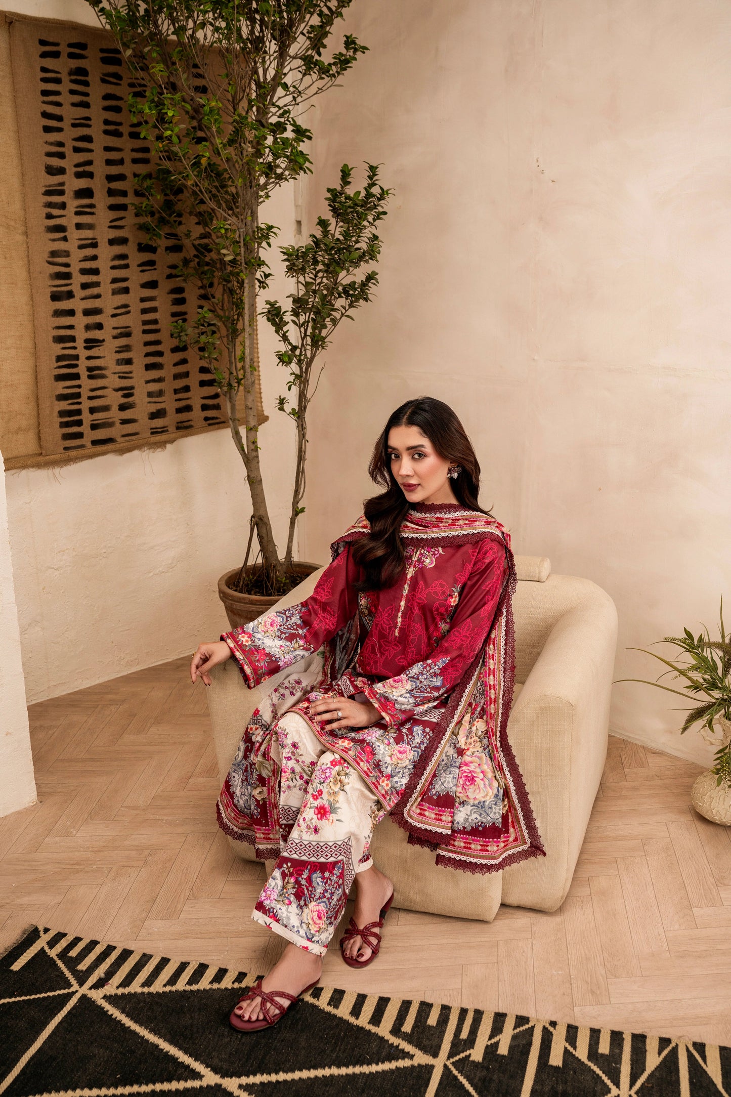 3PC Firdous Lawn  Unstiched Suit Vol-006