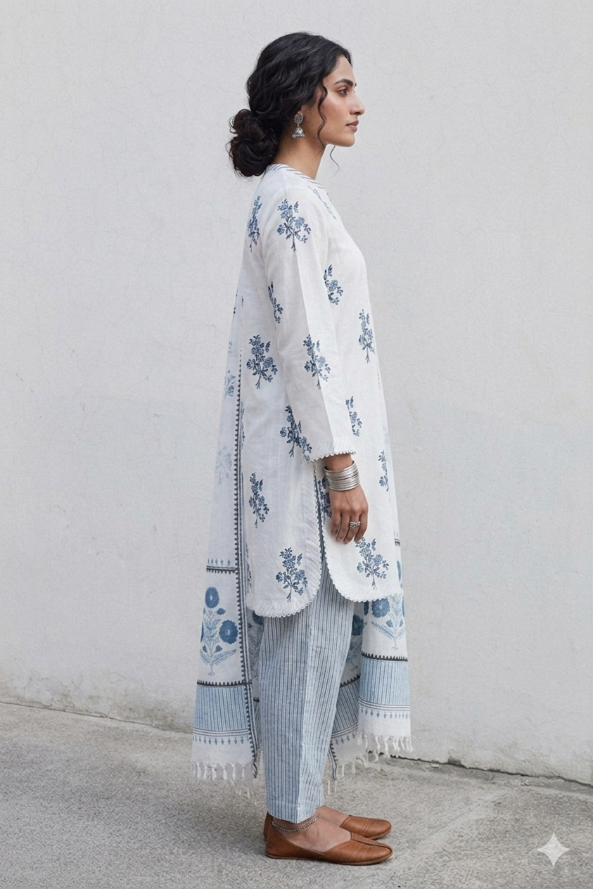 3Pc Supima Lawn Suit - 0011