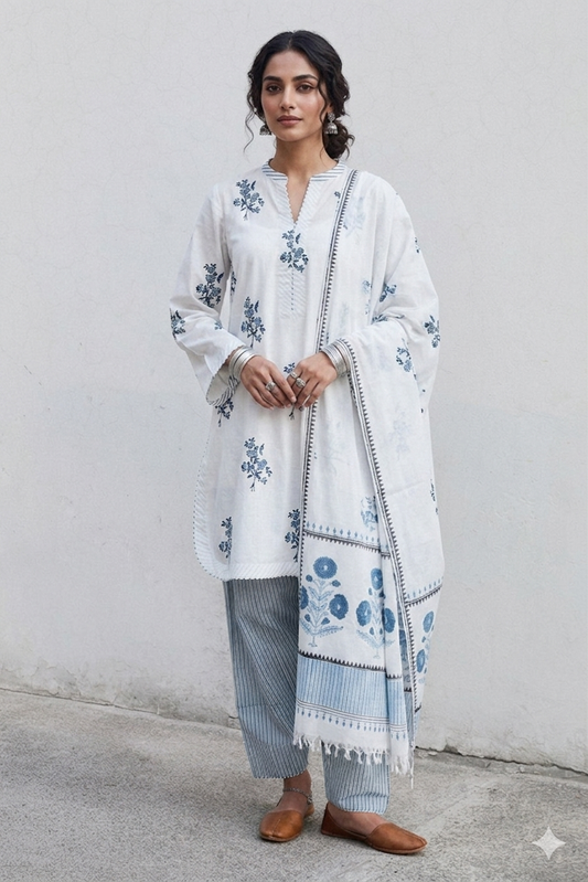 3Pc Supima Lawn Suit Vol-0011