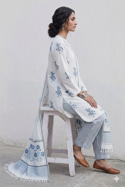 3Pc Supima Lawn Suit - 0011