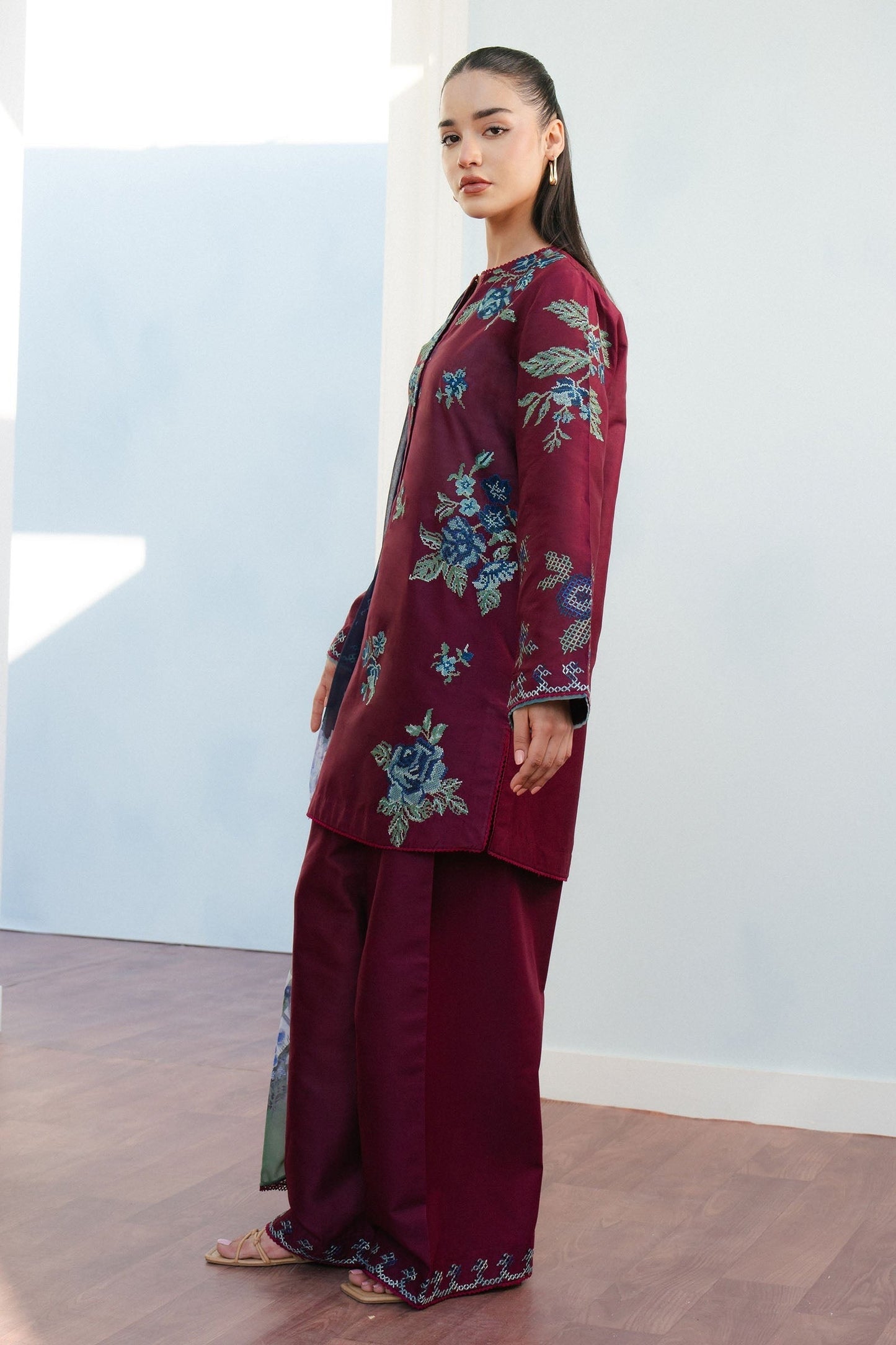 3Piece Embroidered Ricamo Dress