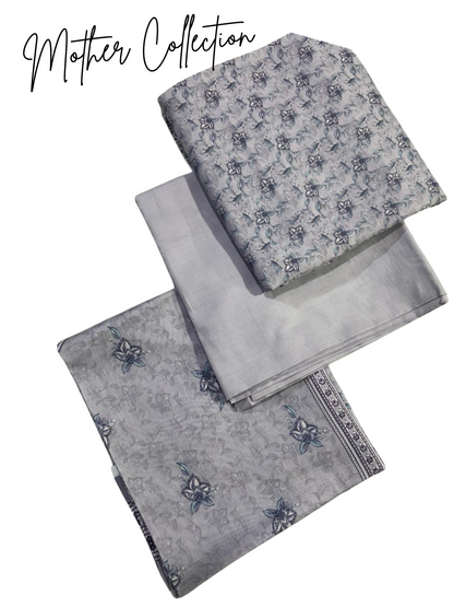 3Pc Lawn Bana Dora Unstitched Suit 1206