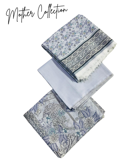 3Pc Lawn Bana Dora Unstitched Suit 35872