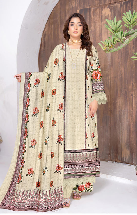 NOOR-E-JAHAN 3Pc Lawn  - #34580