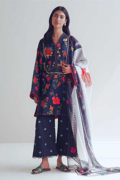 3 Piece Supima Lawn Kameez & Dupatta 39853