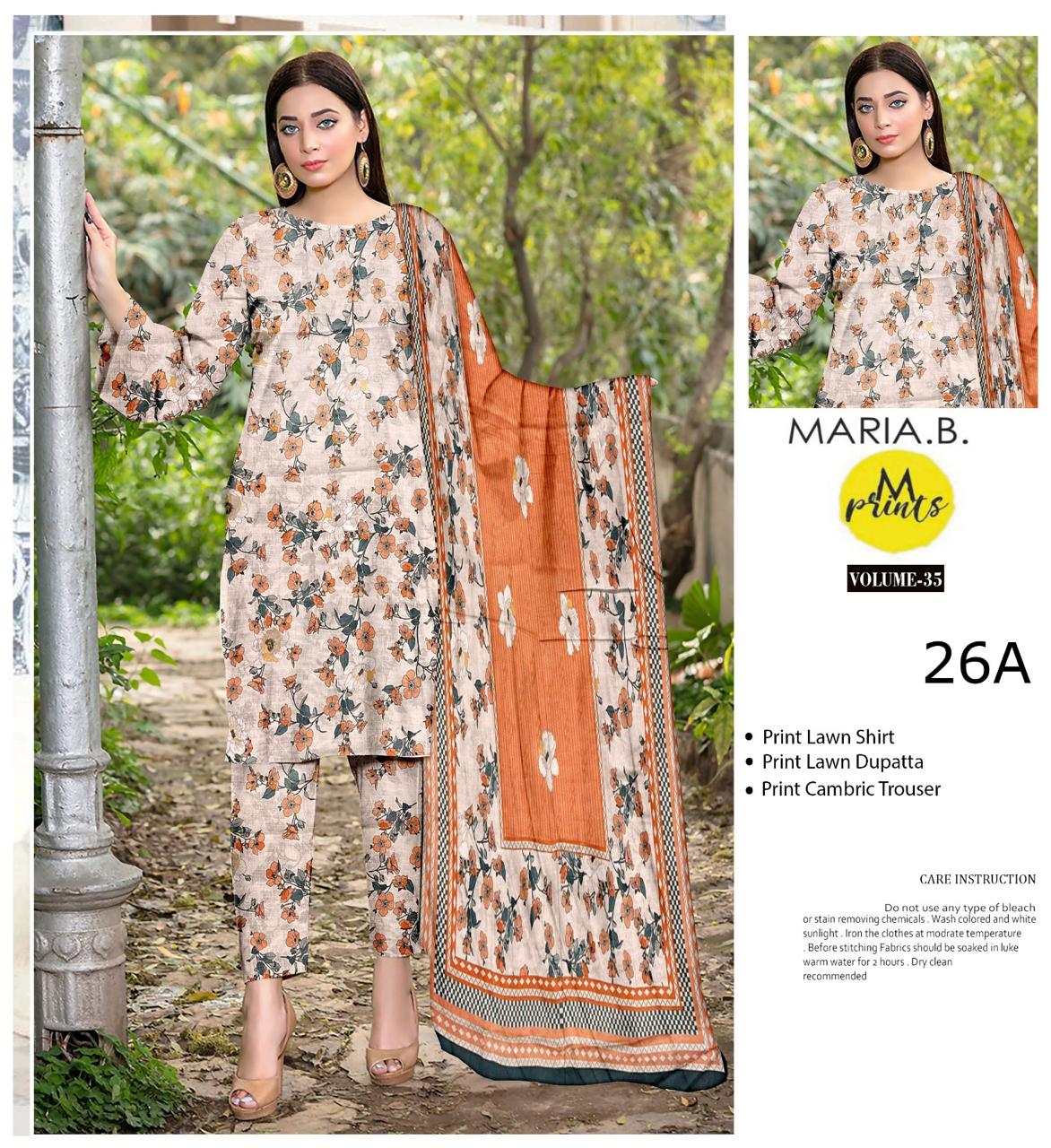 3 Piece Maria B Unstitched  Suit
