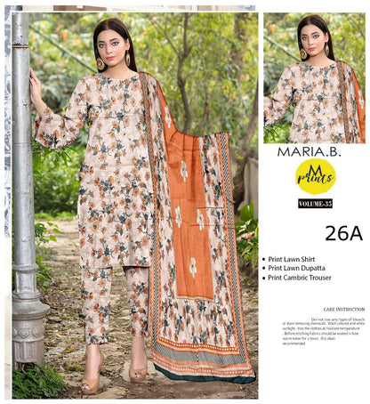3 Piece Maria B Unstitched  Suit