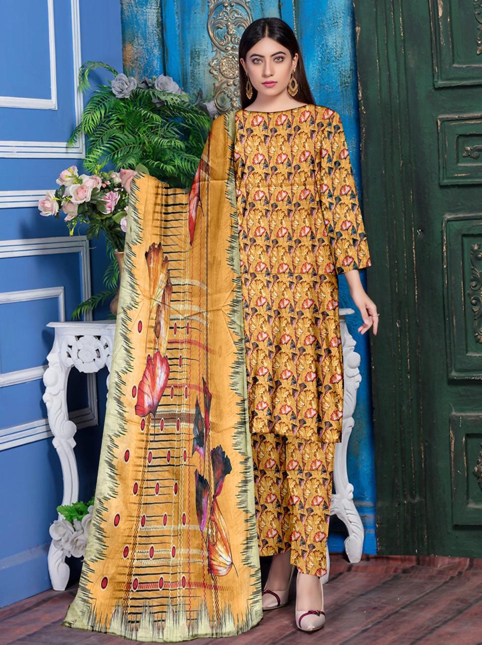 3 Piece Maria B Unstitched  Suit 29160