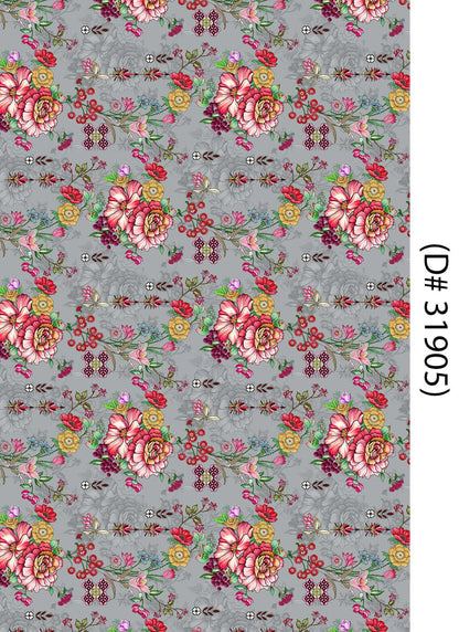 2 PC Linen Allover Unstitched Suit D-31905