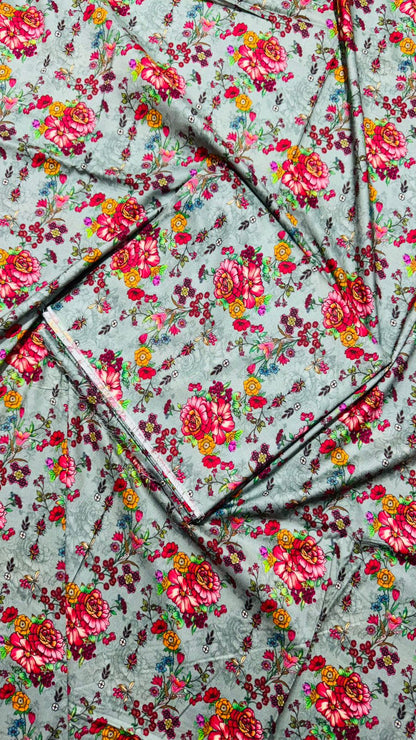 2 PC Linen Allover Unstitched Suit D-31905