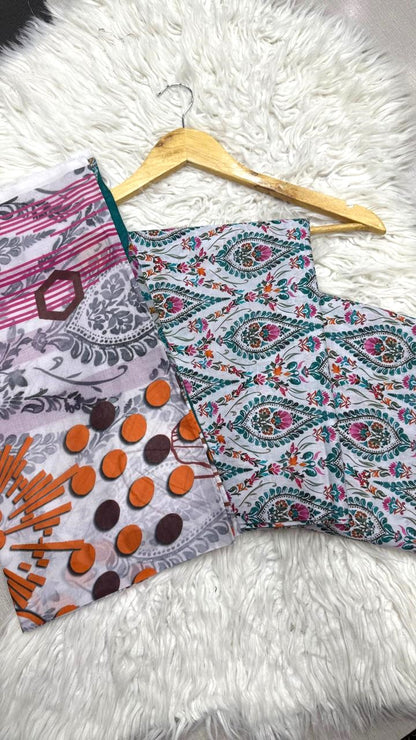3Pc Supima Lawn Allover Suit  - #36555