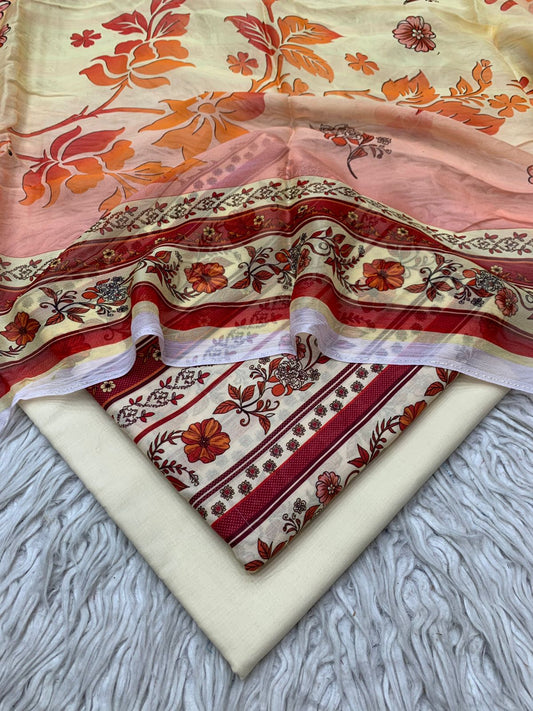 3pc Lawn Gul E Zahara by Bin Noor Unstich Suit Vol-42