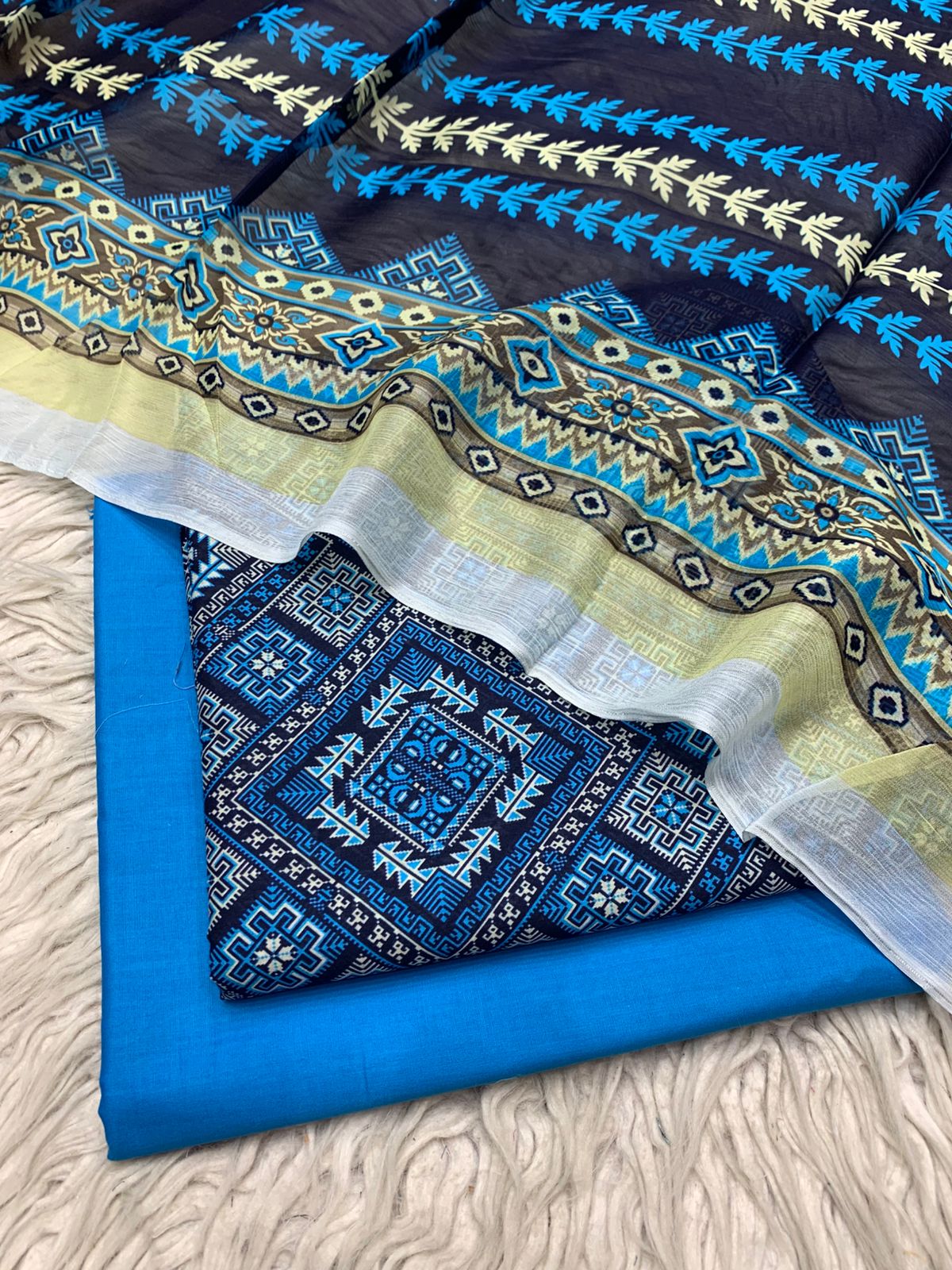 3pc Lawn Gul E Zahara by Bin Noor Unstich Suit Vol-42