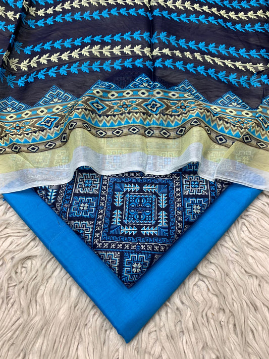 3pc Lawn Gul E Zahara by Bin Noor Unstich Suit Vol-42