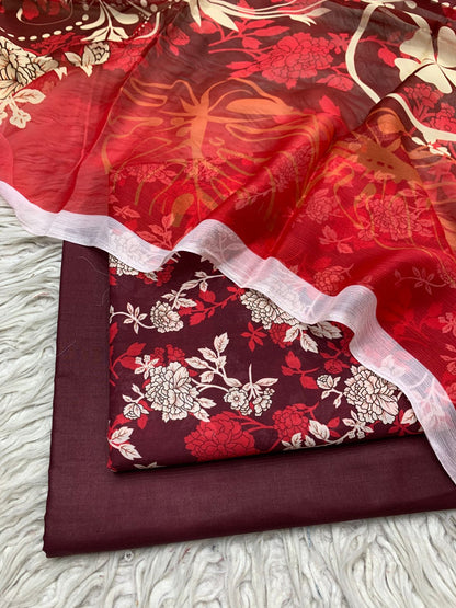 3pc Lawn Gul E Zahara by Bin Noor Unstich Suit Vol-42