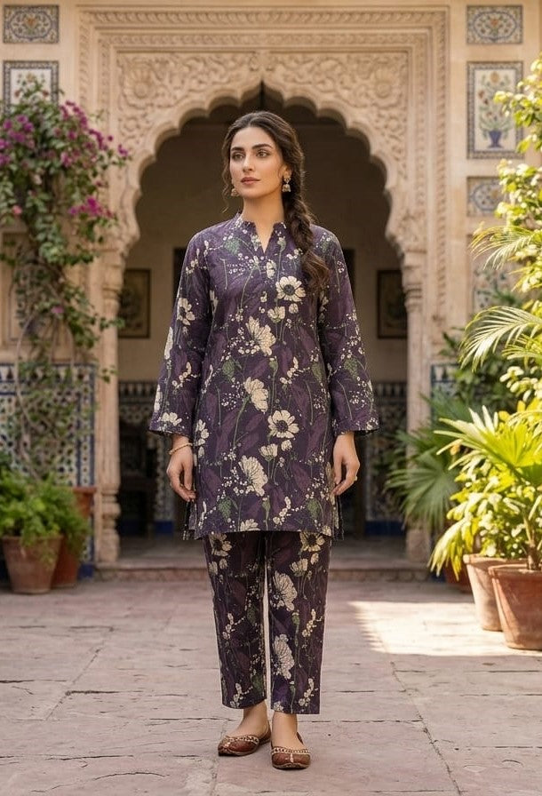 2Pc Bana Dora Print Lawn Suit 495