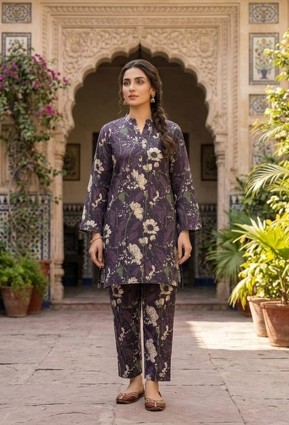 2Pc Bana Dora Print Lawn Suit 495