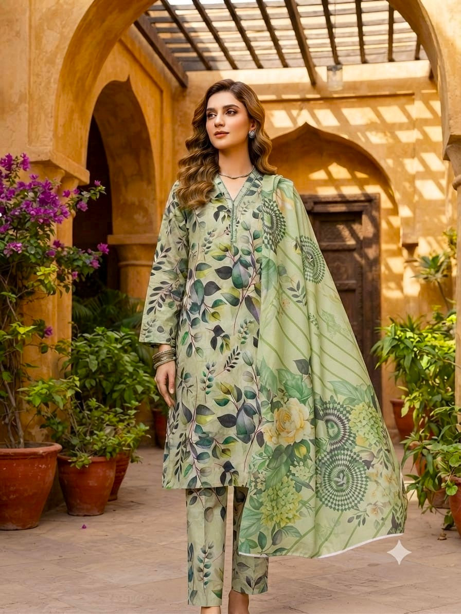 3Pc Same Printed Lawn Suit 570