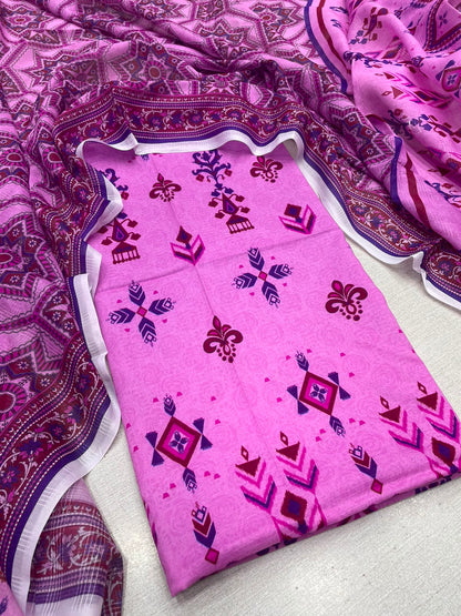 2Pc Bana Doria Lawn Kameez & Dupatta Suit 3197