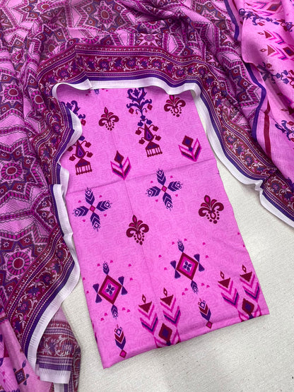 2Pc Bana Doria Lawn Kameez & Dupatta Suit 3197