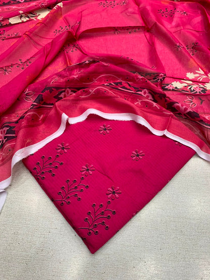 2Pc Bana Doria Lawn Kameez & Dupatta Suit 03