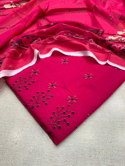 2Pc Bana Doria Lawn Kameez & Dupatta Suit 03