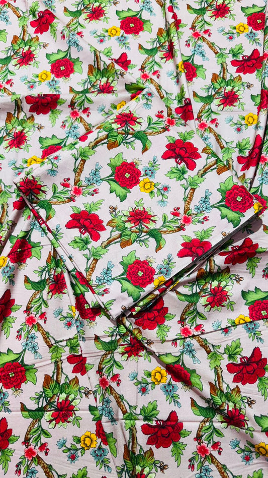 2 PC Linen Allover Unstitched Suit D-31912