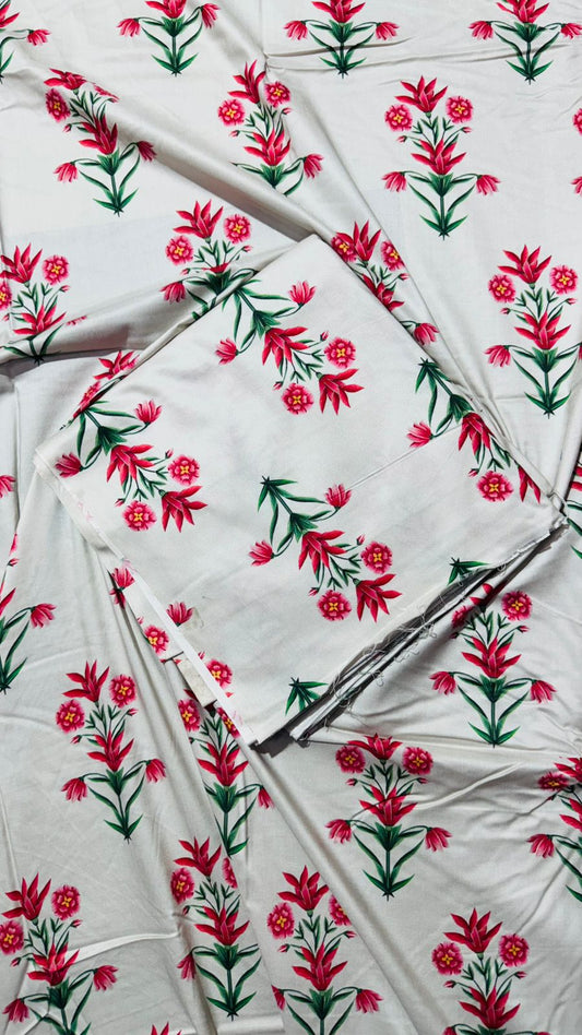 2 PC Linen Allover Unstitched Suit D-31891