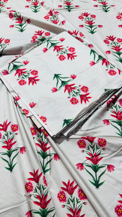 2 PC Linen Allover Unstitched Suit D-31891