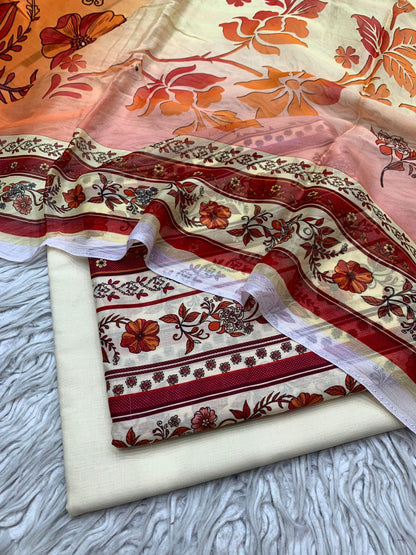 3pc Lawn Gul E Zahara by Bin Noor Unstich Suit Vol-42