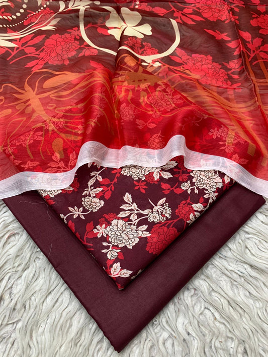 3pc Lawn Gul E Zahara by Bin Noor Unstich Suit Vol-42