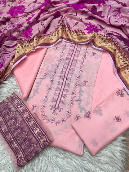 3Piece Embroidered Ricamo Dress