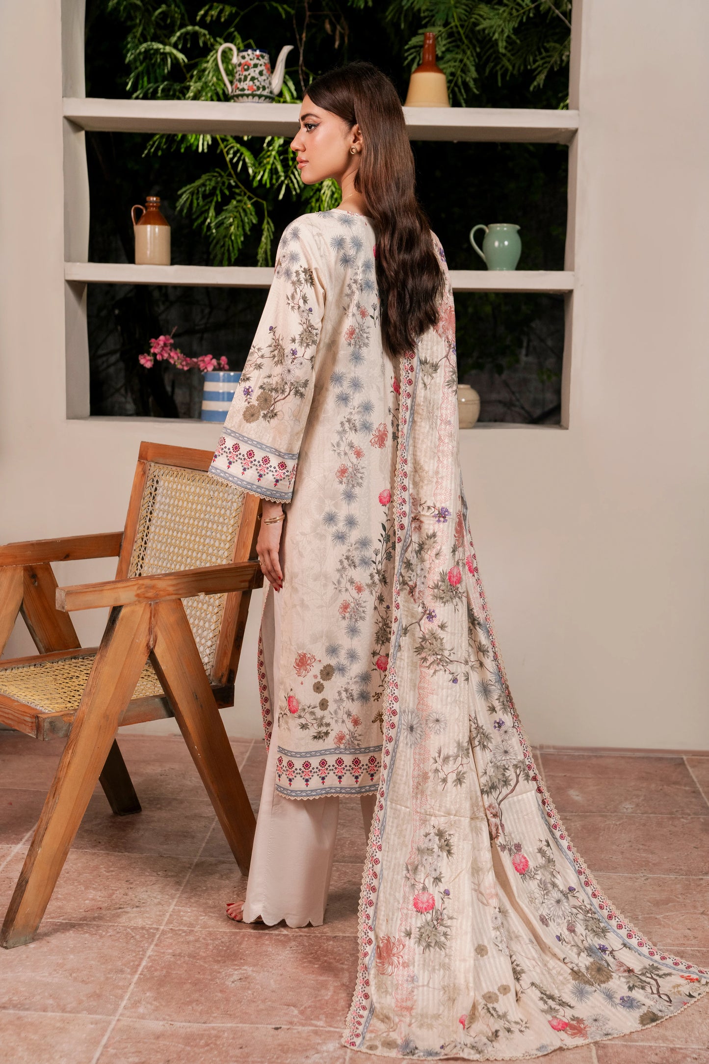 2Pc Firdous Kameez & Trouser Suit - D751