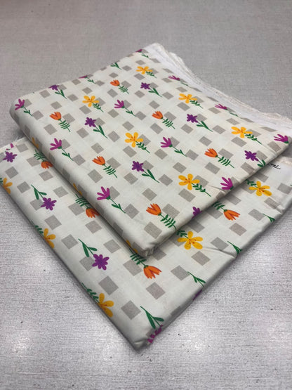 2Pc Staple Same Printed Unstitched Suit 296