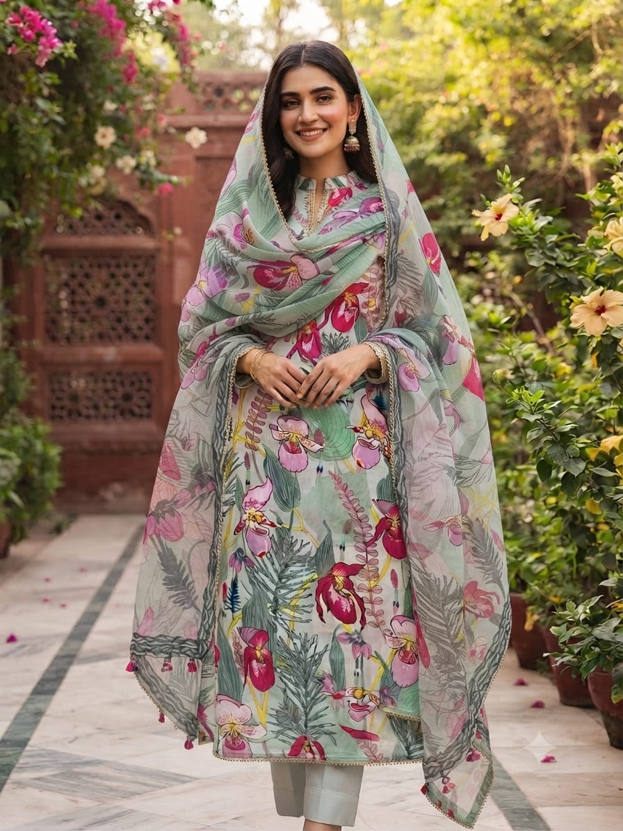 90x88 3Pc Premium Lawn Suit 0020