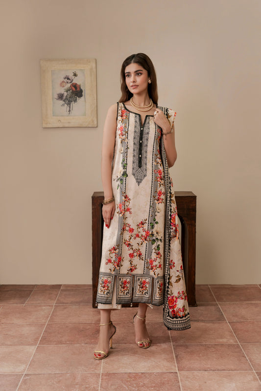 2Pc Firdous Kameez & Trouser Suit - D745