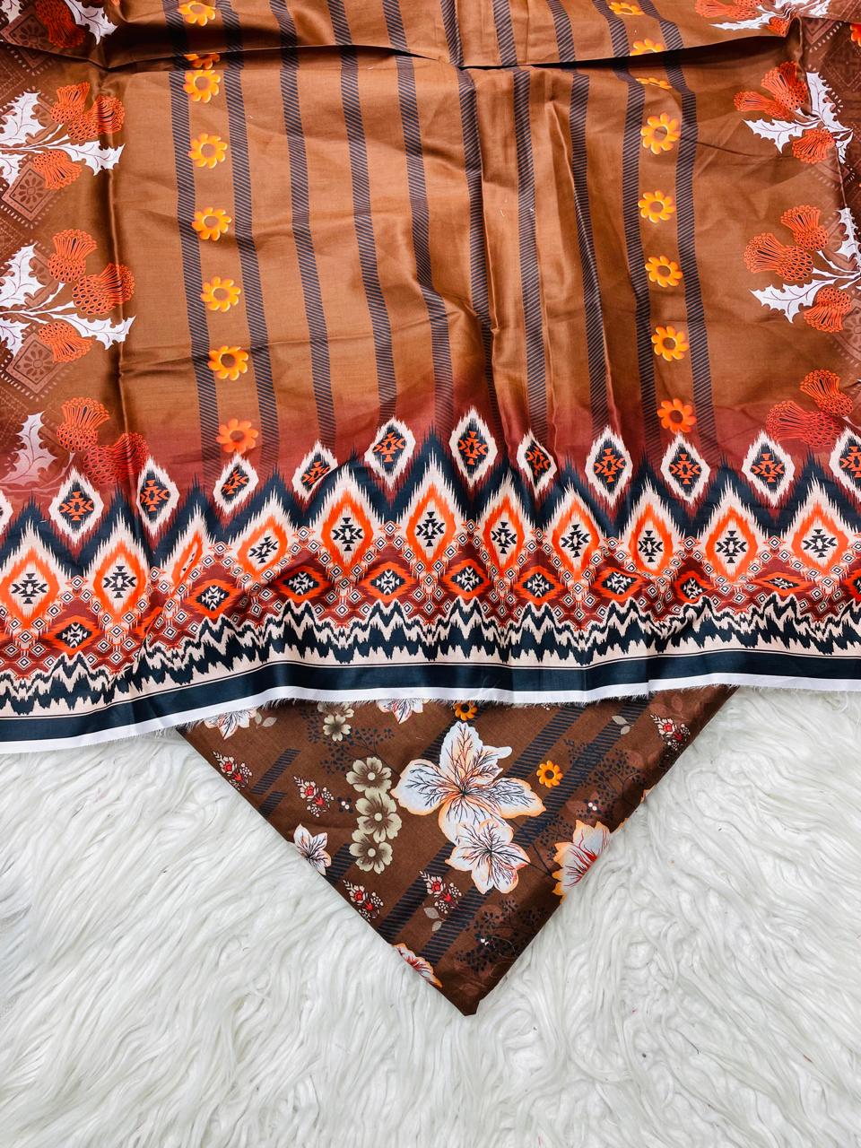 3 PC Lawn Digital Printed Unstitched Suit D#29985