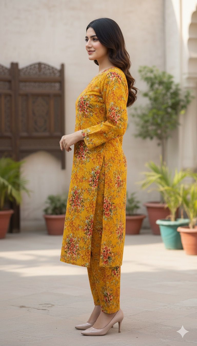 2-Piece Taweera Cotton Allover Suit D-40818