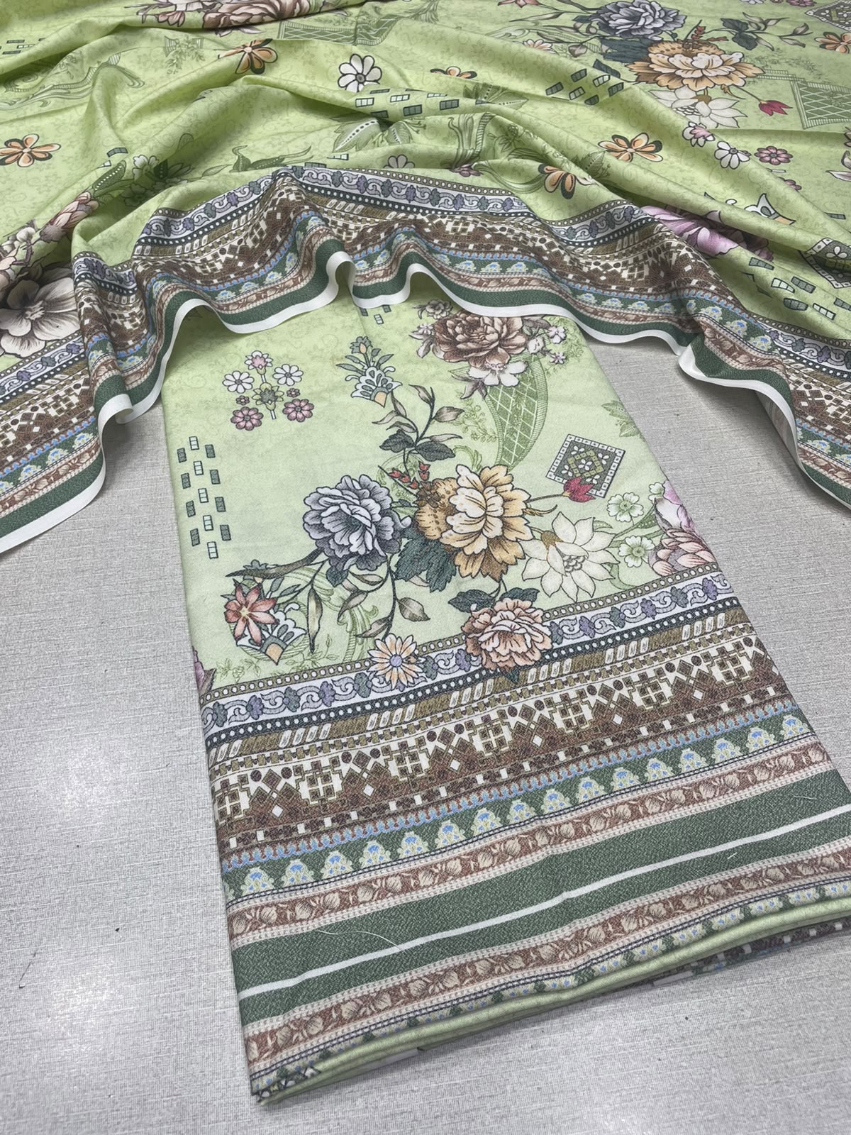 2Pc Dhanak Kameez & Dupatta Unstitched Suit 74