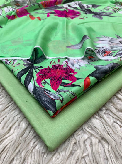 90x88 3Pc Premium Lawn Suit Vol-0020
